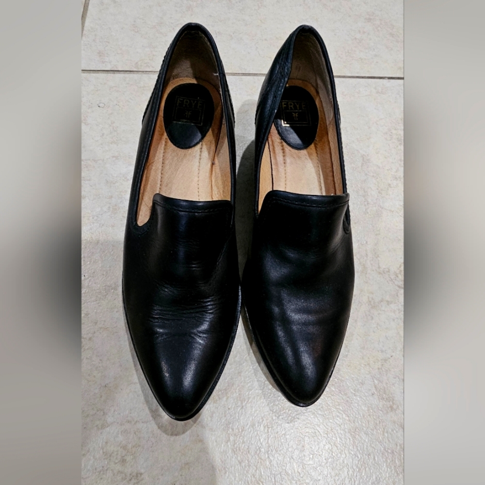Frye Black Leather Loafers